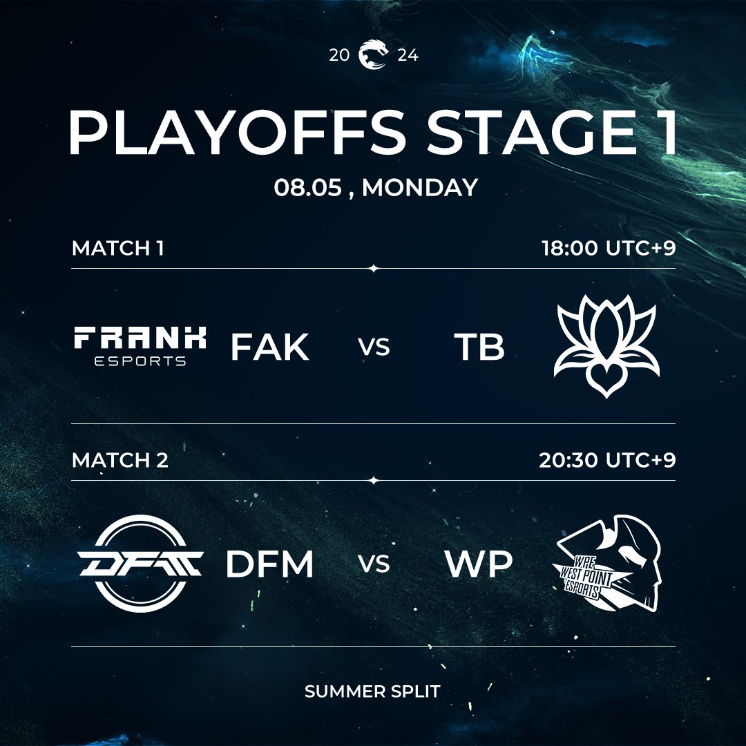 【League of Legends】 Playoffs Stage 1 Day 1～Day 3 | PCS Summer Split (2024)